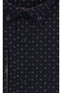 Man’s dark blue printed shirt      