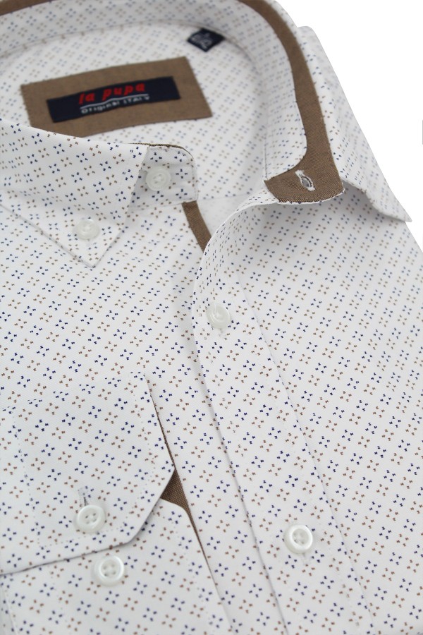 Man’s white printed shirt      