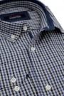 Man's blue checked with pocket