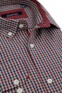 Man's bordeuax checked with pocket