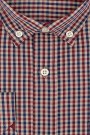 Man's bordeuax checked with pocket