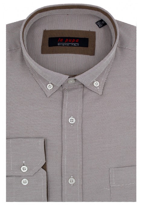 Man's beige printed shirt      