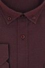 Man's bordeuax shirt with textured weave and pocket