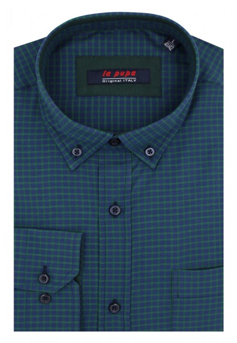 Man's blue shirt with a pocket