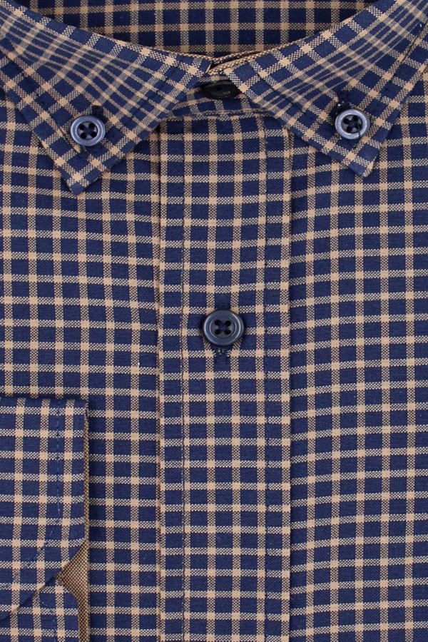 Man's dark blue with a pocket