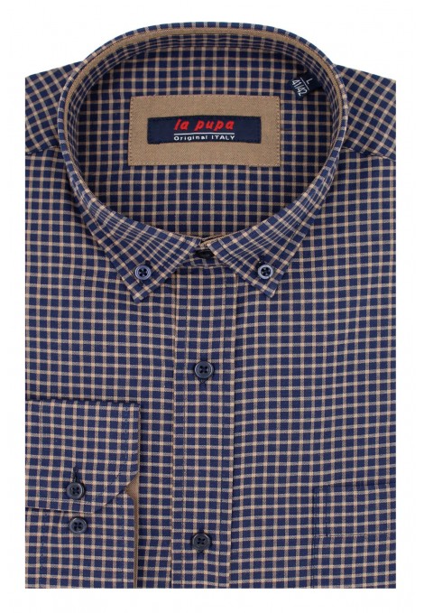 Man's dark blue with a pocket