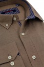 Man's brown shirt with a pocket