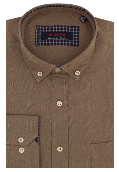Man's brown shirt with a pocket