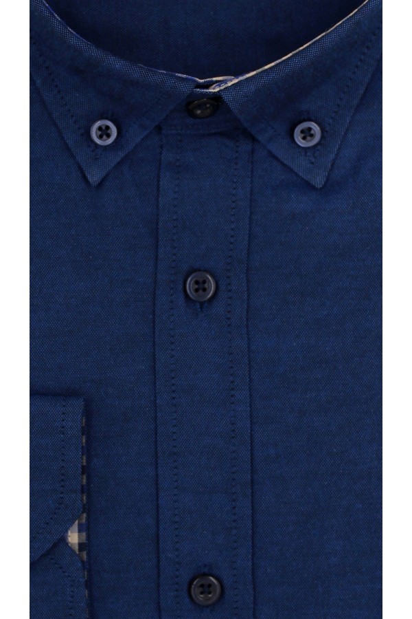 Man's blue shirt with a pocket