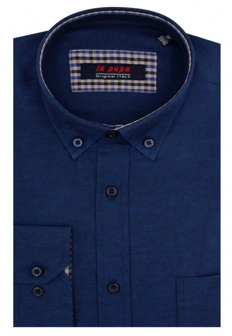 Man's blue shirt with a pocket
