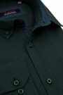Man's dark green shirt with a pocket