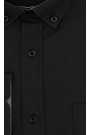 Man's black shirt with textured weave and pocket       