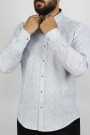 Ανδρικό λευκό  πουκάμισο σχεδιαστικό slim fit    