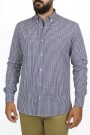 Ανδρικό μπλε πουκάμισο καρό slim fit