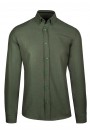 Ανδρικό λαδί πουκάμισο με σχέδιο ύφανσης slim fit    