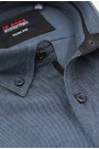 Ανδρικό μπλε πουκάμισο με σχέδιο ύφανσης slim fit    
