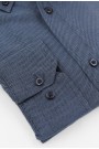Ανδρικό μπλε πουκάμισο με σχέδιο ύφανσης slim fit    