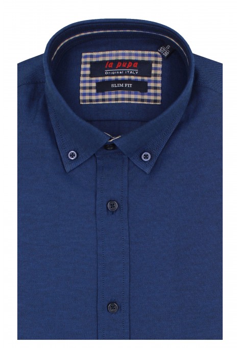 La pupa blue shirt with textured weave