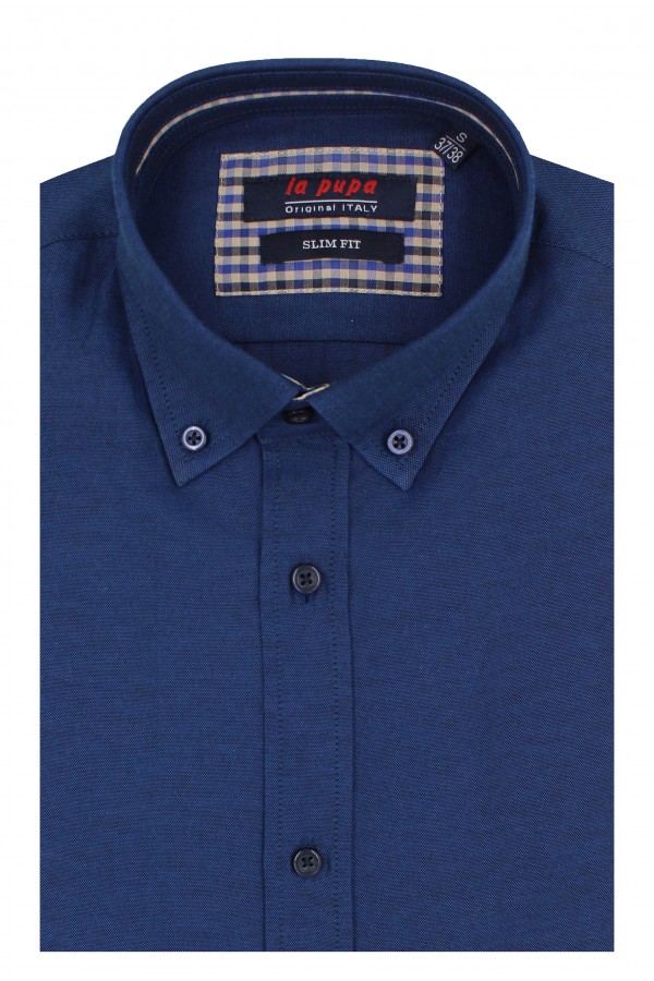 La pupa blue shirt with textured weave