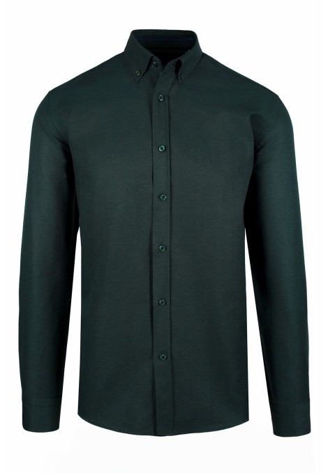 La pupa σκούρο πράσινο πουκαμισο με σχεδιο υφανσησ