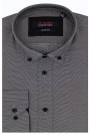 Ανδρικό μαύρο πουκάμισο  σχεδιαστικό slim fit
