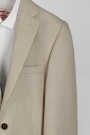  Ανδρικό μπεζ σακάκι με σχέδιο ύφανσης mixed wool