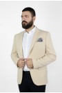 Ανδρικό εκρού σακάκι με σχέδιο ύφανσης mixed wool