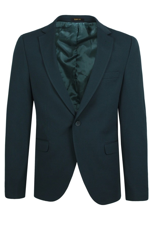 Man’s dark green blazer with textured weave 