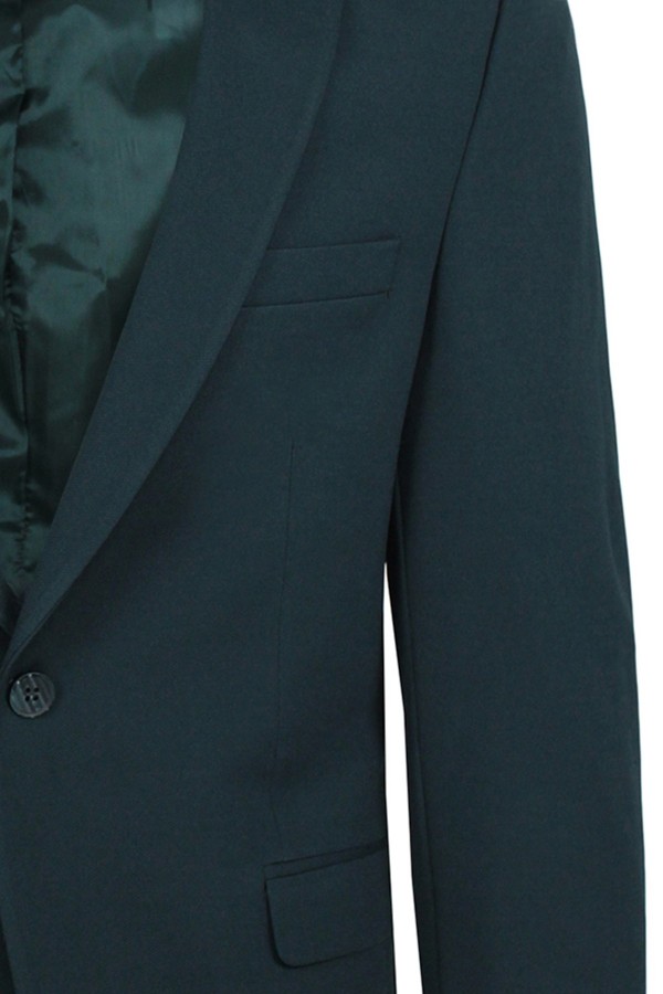 Man’s dark green blazer with textured weave 
