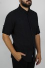 Ανδρικό μαύρο πουκάμισο slim fit  