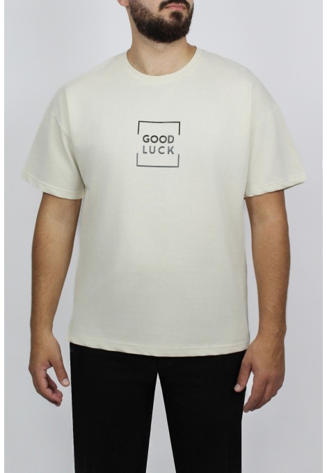 Ανδρική μπεζ μπλούζα oversized 