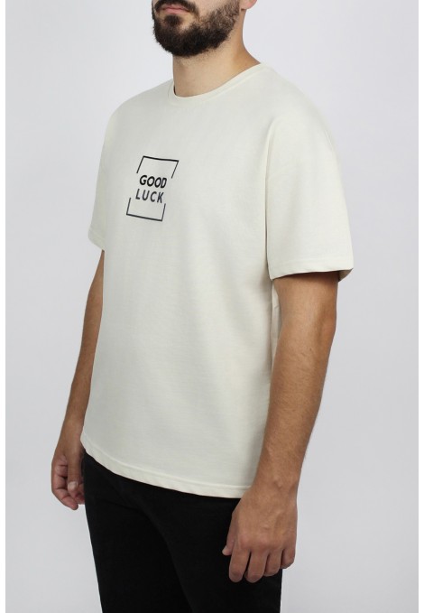 Ανδρική μπεζ μπλούζα oversized 