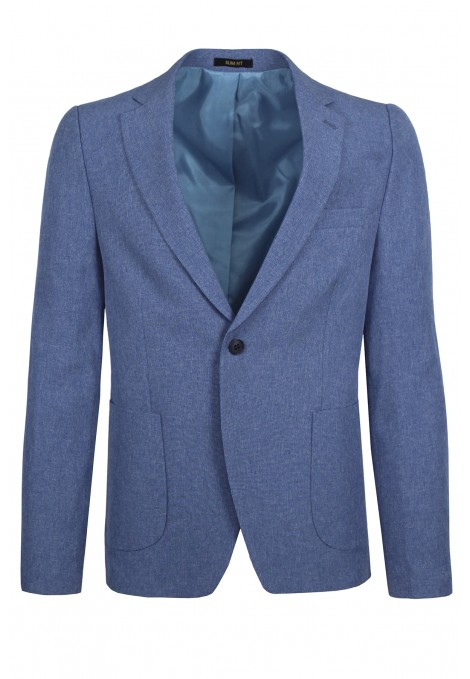 Sky blue man’s blazer with detailed pockets 