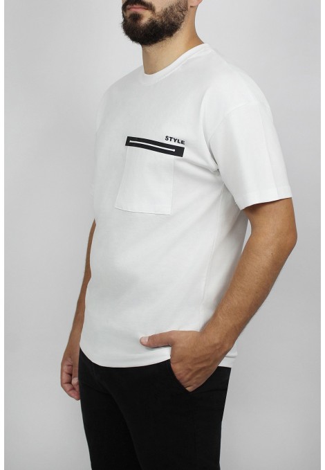 Ανδρική Λευκή  μπλούζα oversized 
