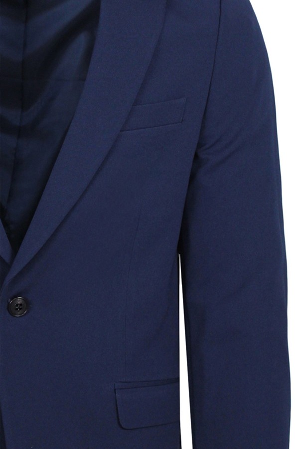 Man’s dark blue blazer with textured weave 