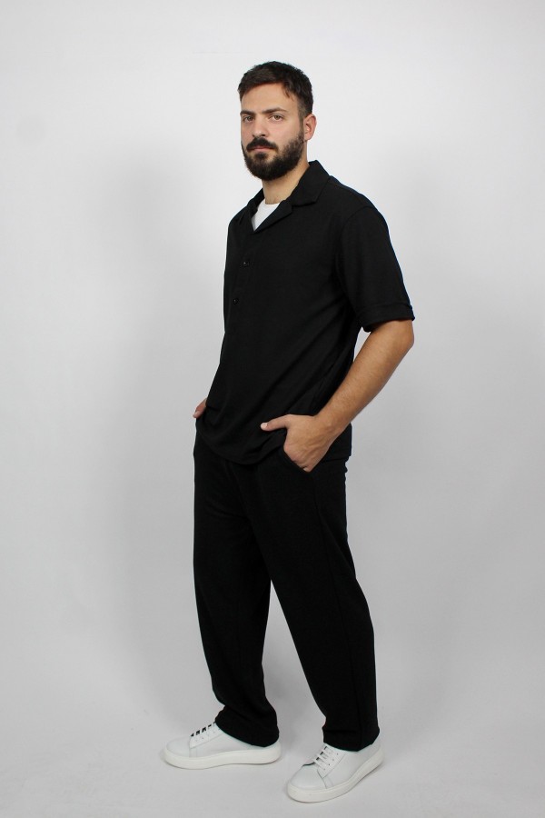 Μαύρο Ανδρικό παντελόνι με λάστιχο