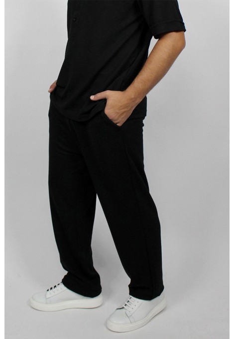 Μαύρο Ανδρικό παντελόνι με λάστιχο