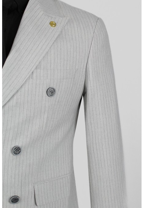 Ανδρικό ανοιχτό γκρι κοστούμι mixed wool