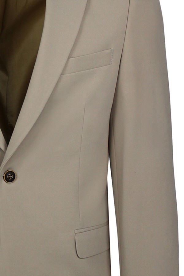 Beige man’s blazer with textured weave 