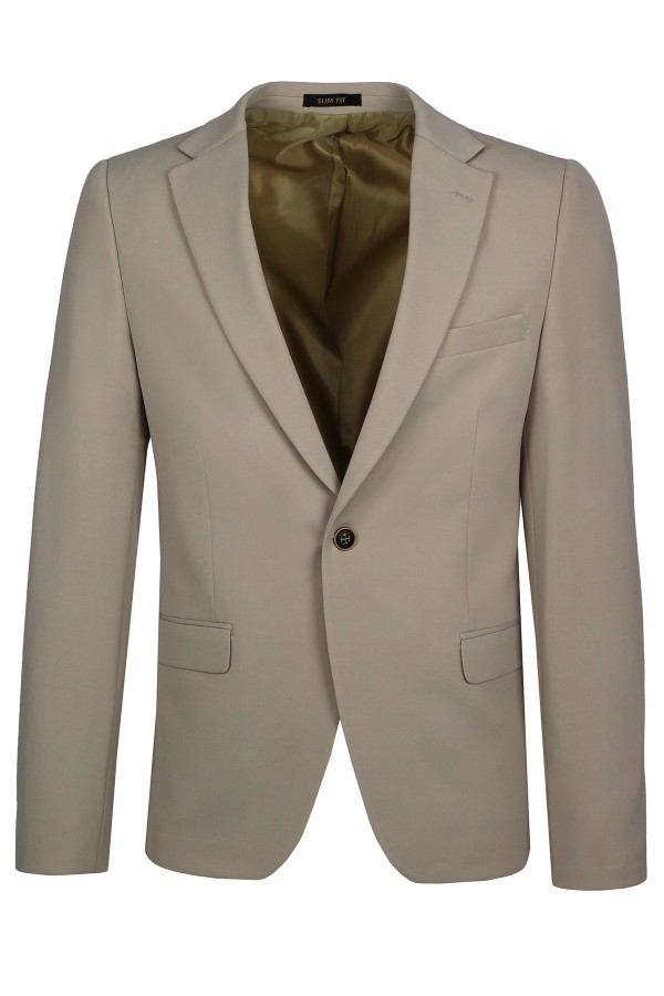 Beige man’s blazer with textured weave 