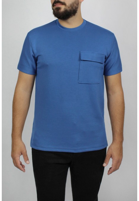Ανδρική μπλε μπλούζα oversized 