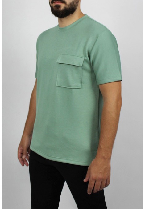 Ανδρική πράσινη μπλούζα oversized 