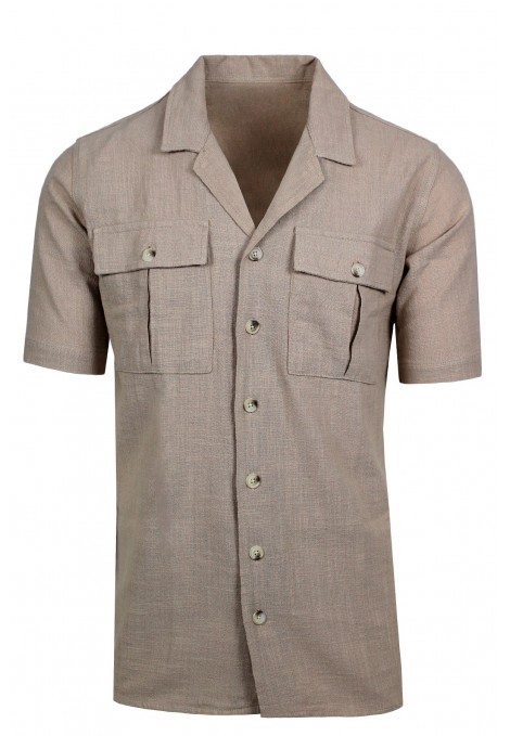 Man’s beige shirt with pockets