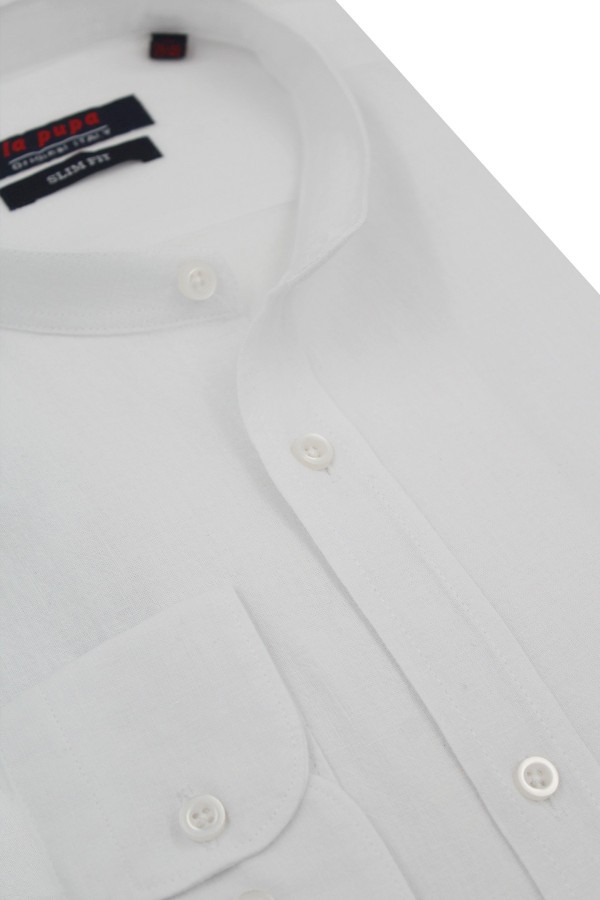 Man's white shirt mao slim fit