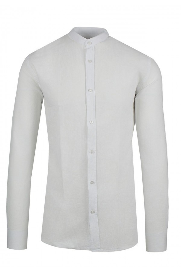 Man's white shirt mao slim fit