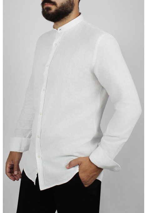 Man's white shirt mao slim fit