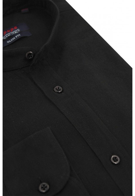 Man's black shirt mao slim fit