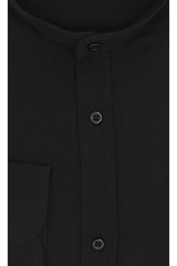Man's black shirt mao slim fit