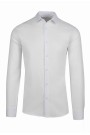 Ανδρικό λευκό πουκάμισο με σχέδιο ύφανσης slim fit  