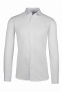  Ανδρικό λευκό πουκάμισο με σχέδιο ύφανσης slim fit